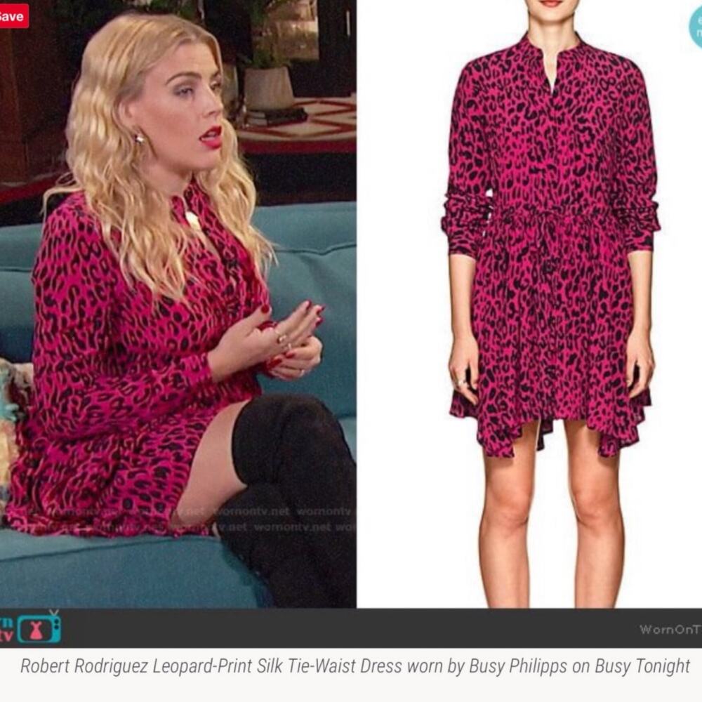 Robert Rodriguez XO Barney’s Hot Pink Leopard Silk Shirt Dress 4